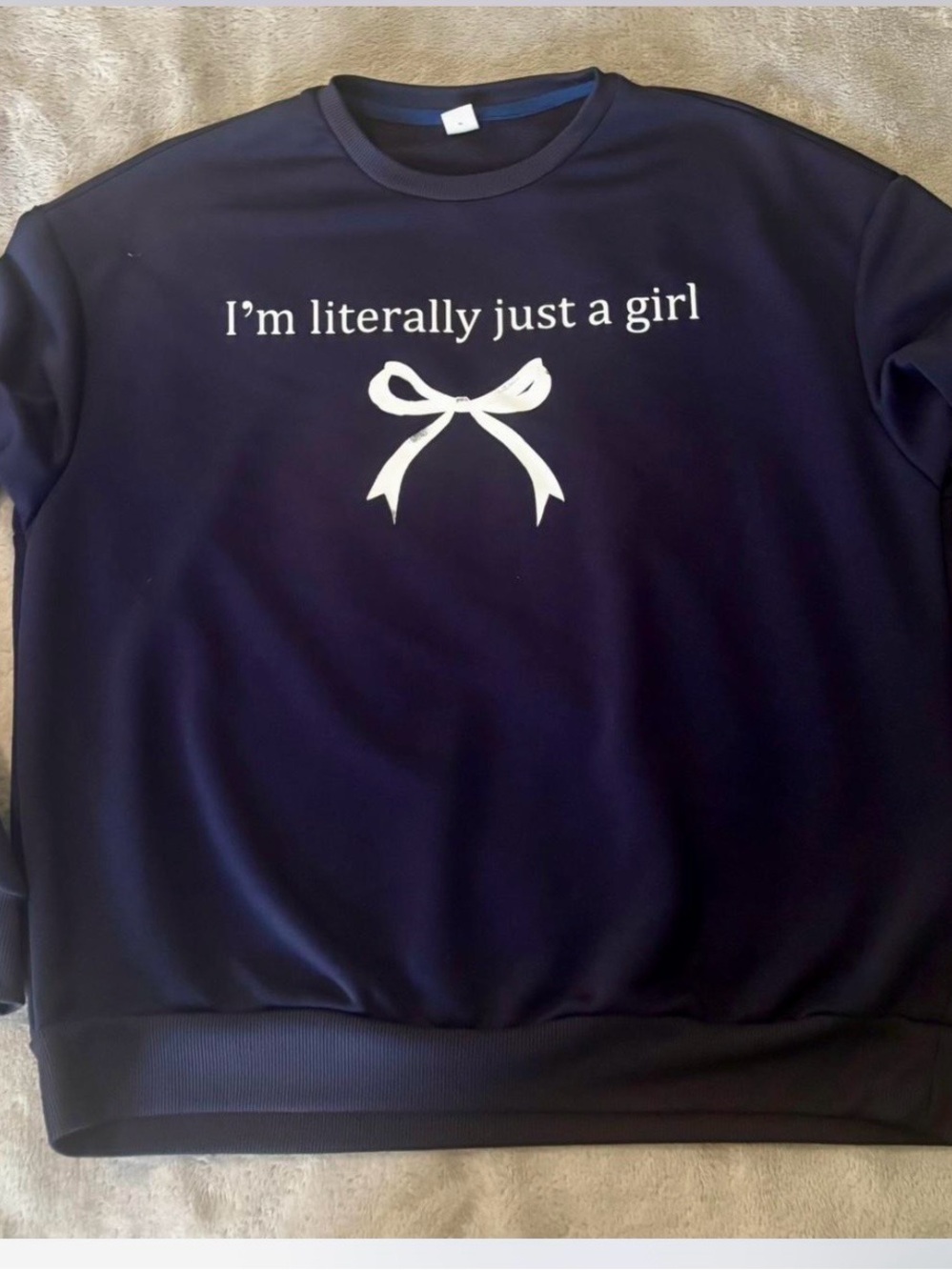 Navy 'I'm Literally Just a Girl' Graphic Sweatshirt